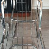 Table and four chrome chairs