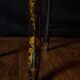 Antique black and gold lacquered chair – Napoleon III style – caned seat