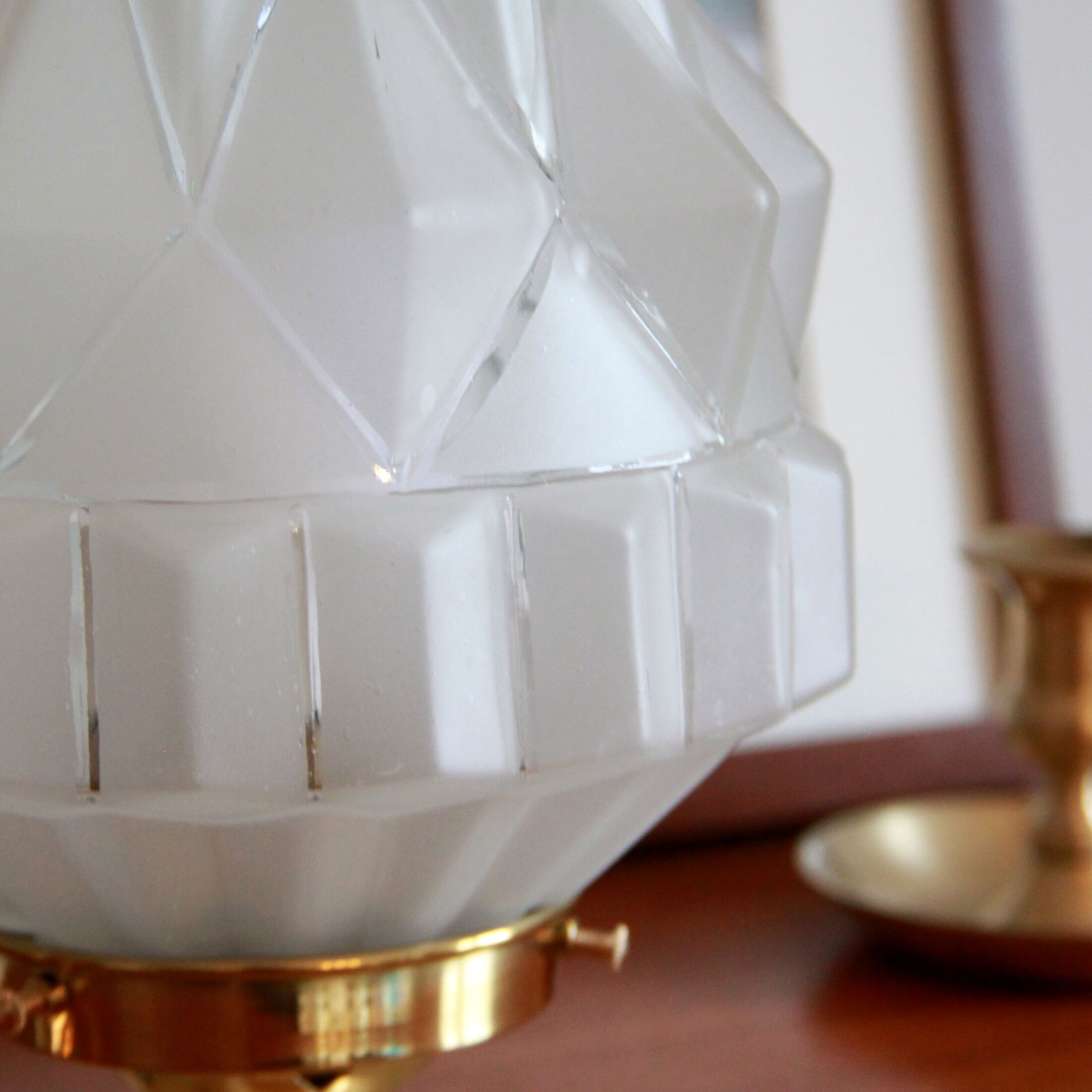 Bedside lamp brass globe old art deco vintage skyscraper