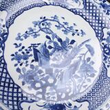 Qing dynasty kangxi style blue and white flower and bird painting plate chinese palace gifts