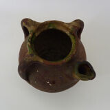 Old oil jug with 3 handles and spout. XIXth