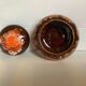 Vallauris ceramic box orange brown