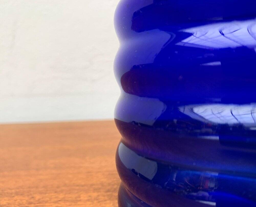 Glass vase from the GDR, mid-century from Veb Glaswerk Harz Derenburg, 1960s.