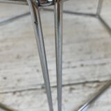 Hexagonal glass and chrome coffee table