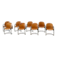 Set of eight cognac leather Dialogo Dessau dining chairs by Afra E Tobia Scarpa
