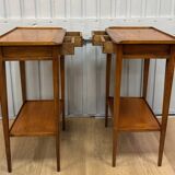 Pair of small side tables in cherry wood.