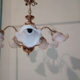 Glossy tulip swan collar chandelier with 5 golden arms