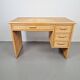 Vintage French Bamboo Rattan Desk with Drawers, 1970s