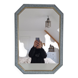 Vintage blue octagon mirror