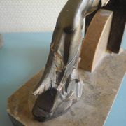 pair of art deco greyhound bookends bronze marble antique pair of bookends