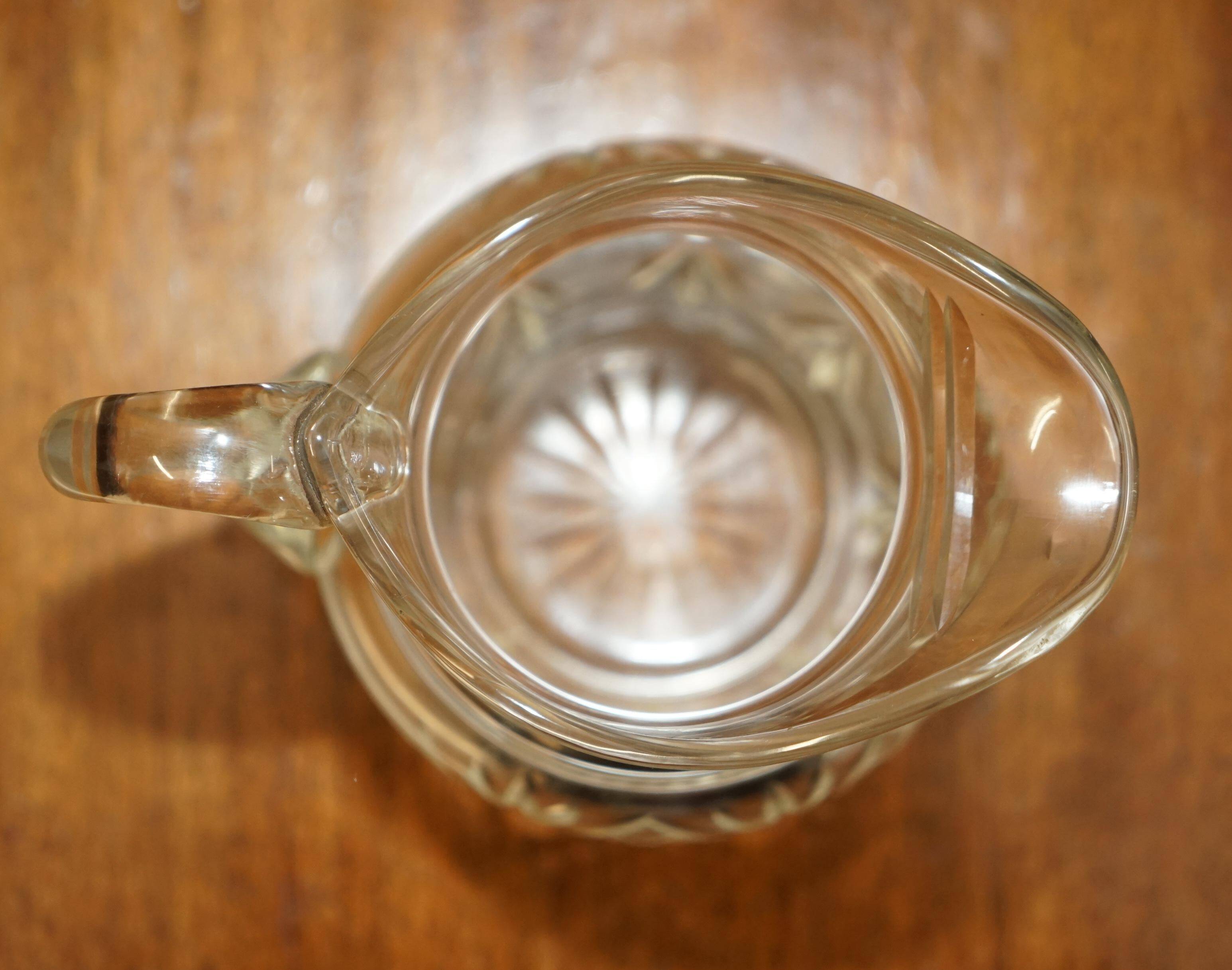 Vintage pair of cut glass Art Deco decanters circa 1930.