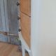 Vintage wooden bedside table with 3 drawers.