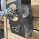 1970s vintage brushed aluminum wall lights