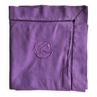 Antique linen and cotton pillowcase iris