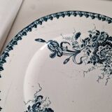 Set of 6 old flat ironstone plates from St Amandinoise, Louis XV