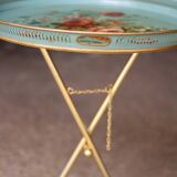 Table d'appoint / plateau peint d'époque Napoléon 3