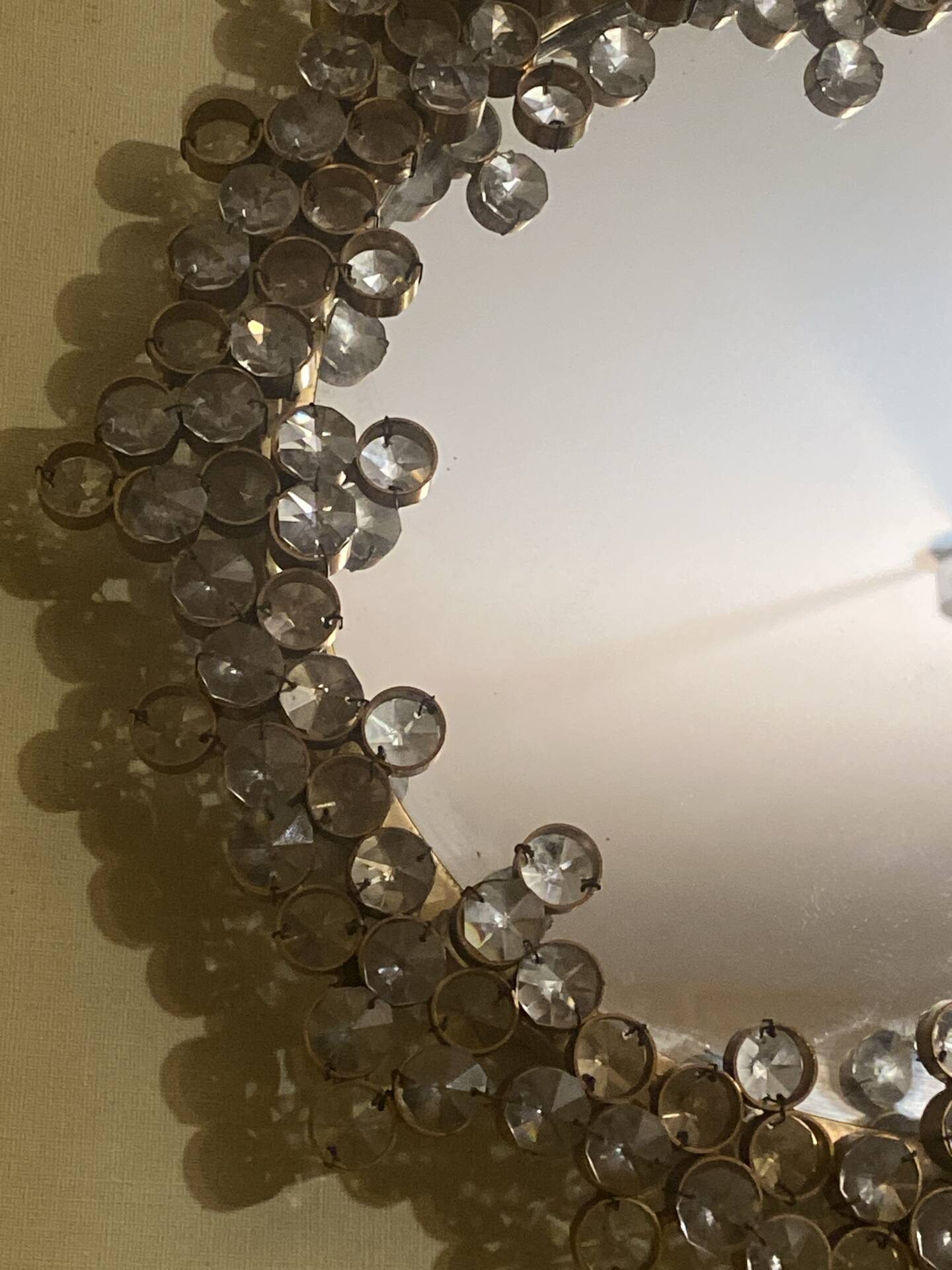 Hollywood Regency Crystal Mirror by Pawla