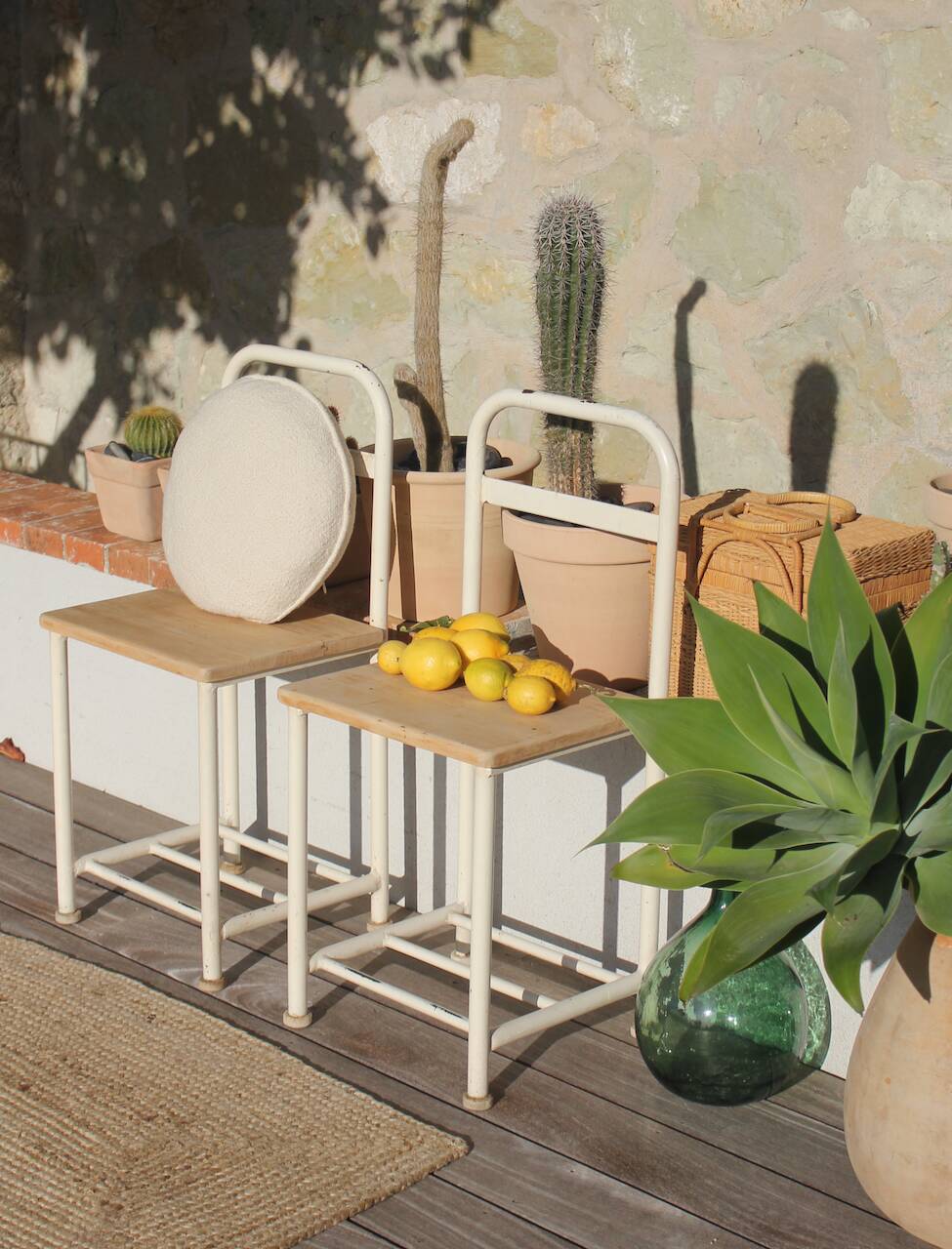 Paire de chevets d'internat vintage