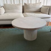 Beige Avenue travertine coffee table