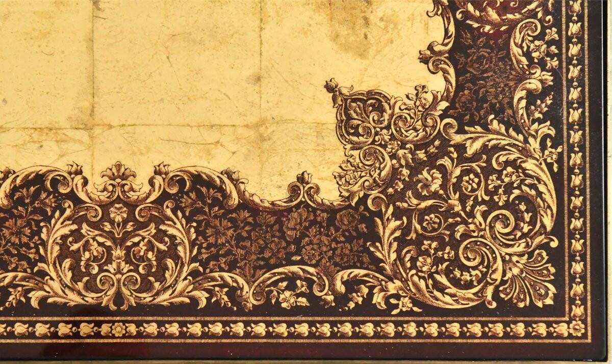 Coffee table in gilded brass