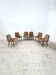 Set of six chairs by Robert DEBIEVE in wood and fabric, France 1950.