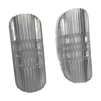 Pair of plexiglass sconces