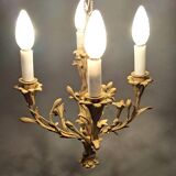 Lustre en bronze doré à 4 branches néoclassique, Circa 1940/1950.