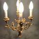 Lustre en bronze doré à 4 branches néoclassique, Circa 1940/1950.