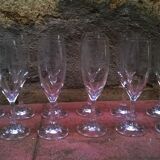 Series of twelve crystal champagne flutes