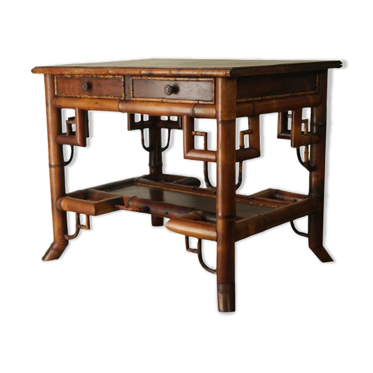 Old colonial style bamboo desk