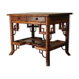 Old colonial style bamboo desk