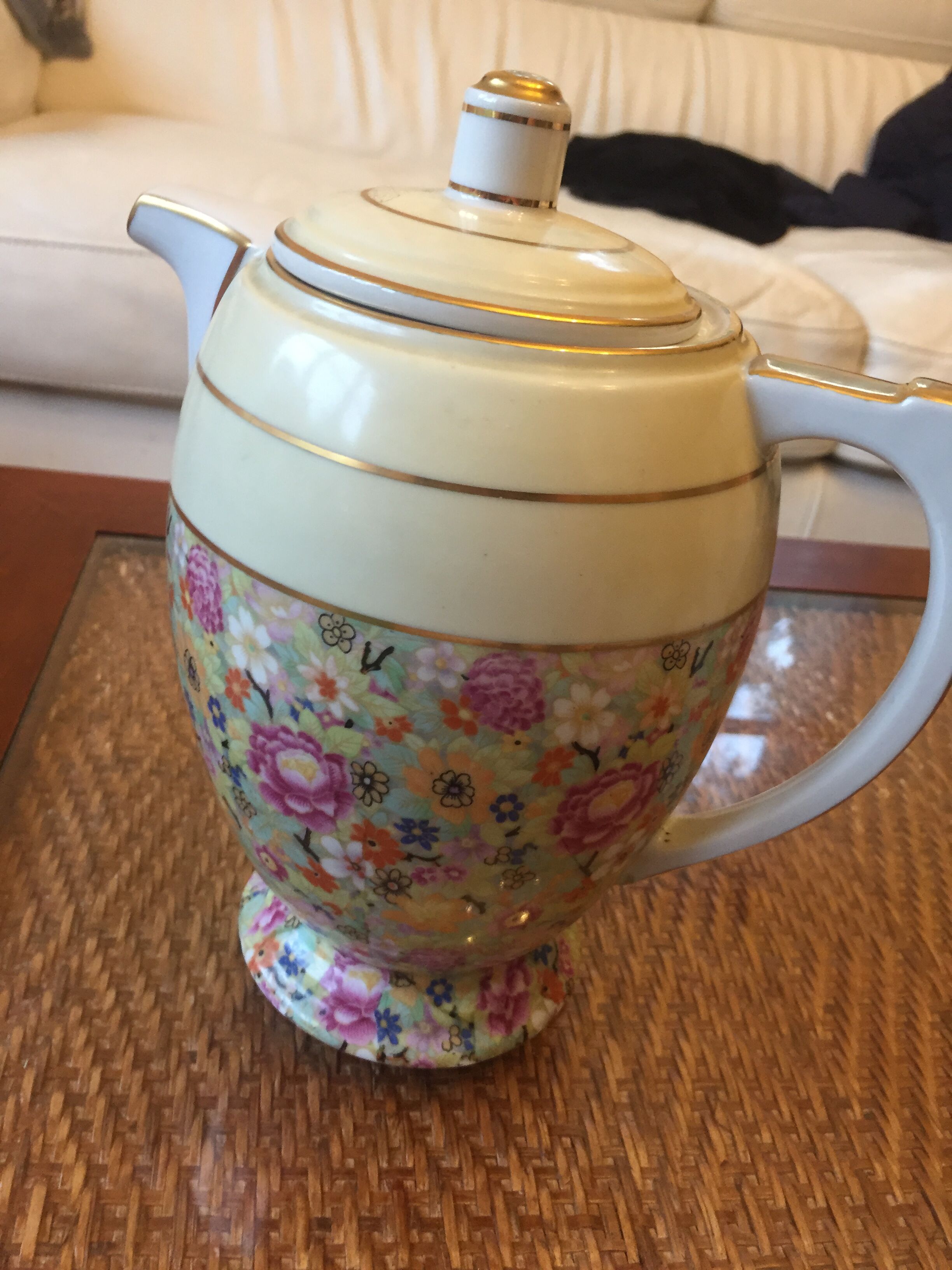 Coffee maker and vintage milk jar D.R.B. Limoges