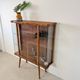 Vintage Display Cabinet with Glass Slats – Warm Walnut Veneer - Art Deco