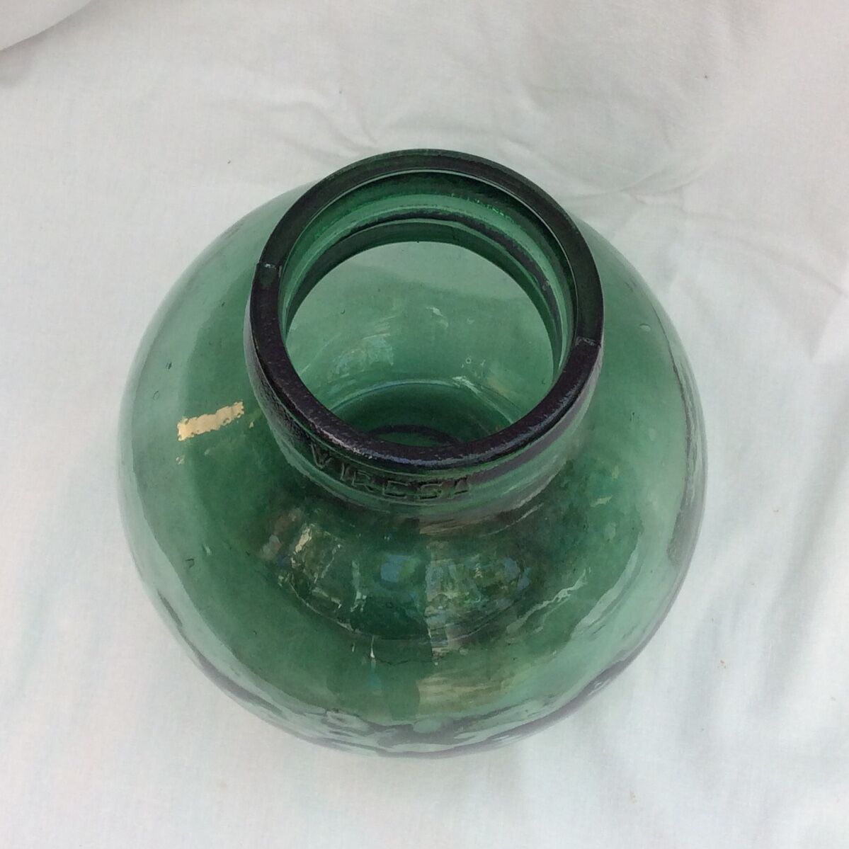 Dame-jeanne en verre viresa couleur verte 5 litres