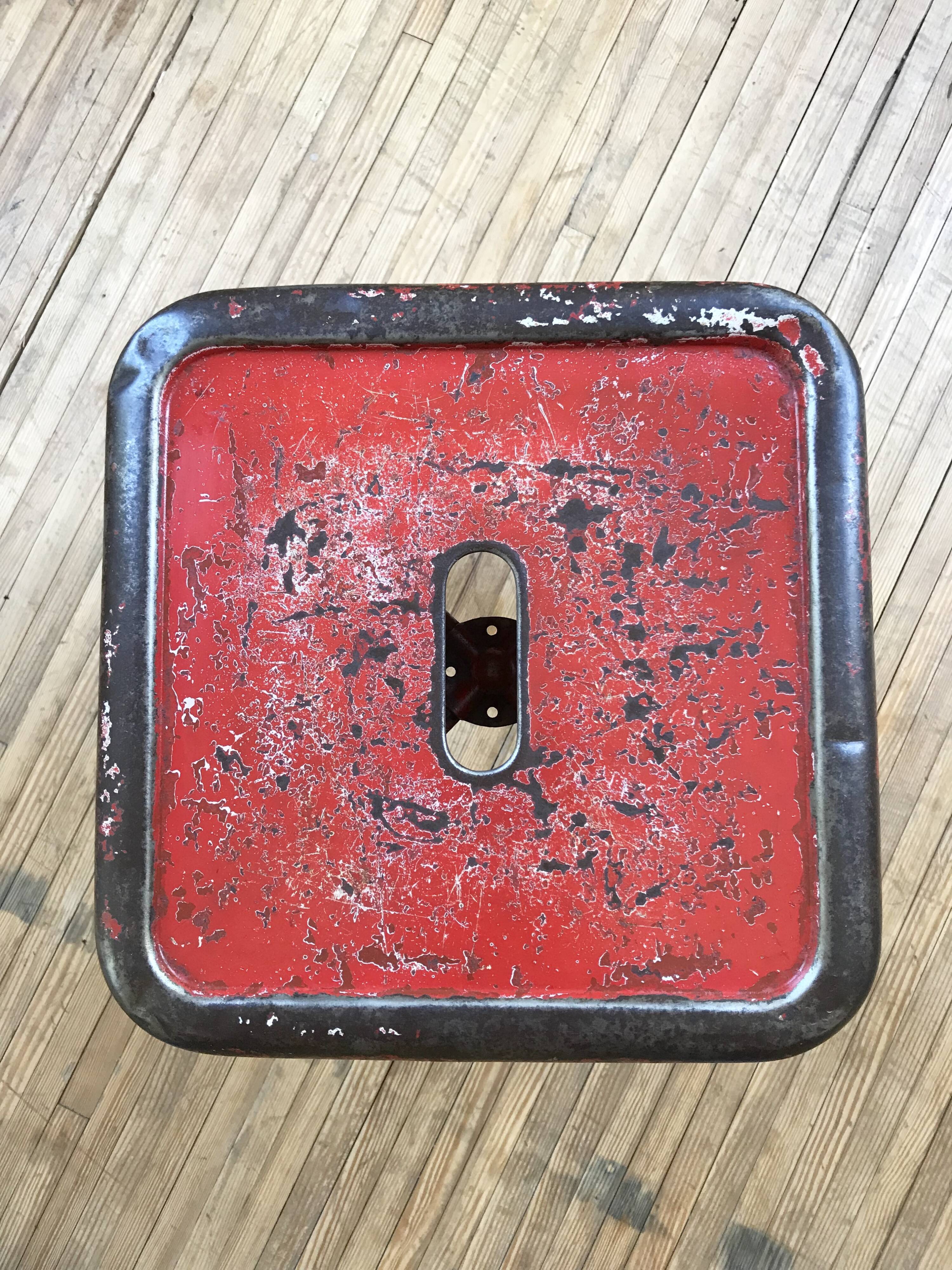 Tolix red metal industrial tab