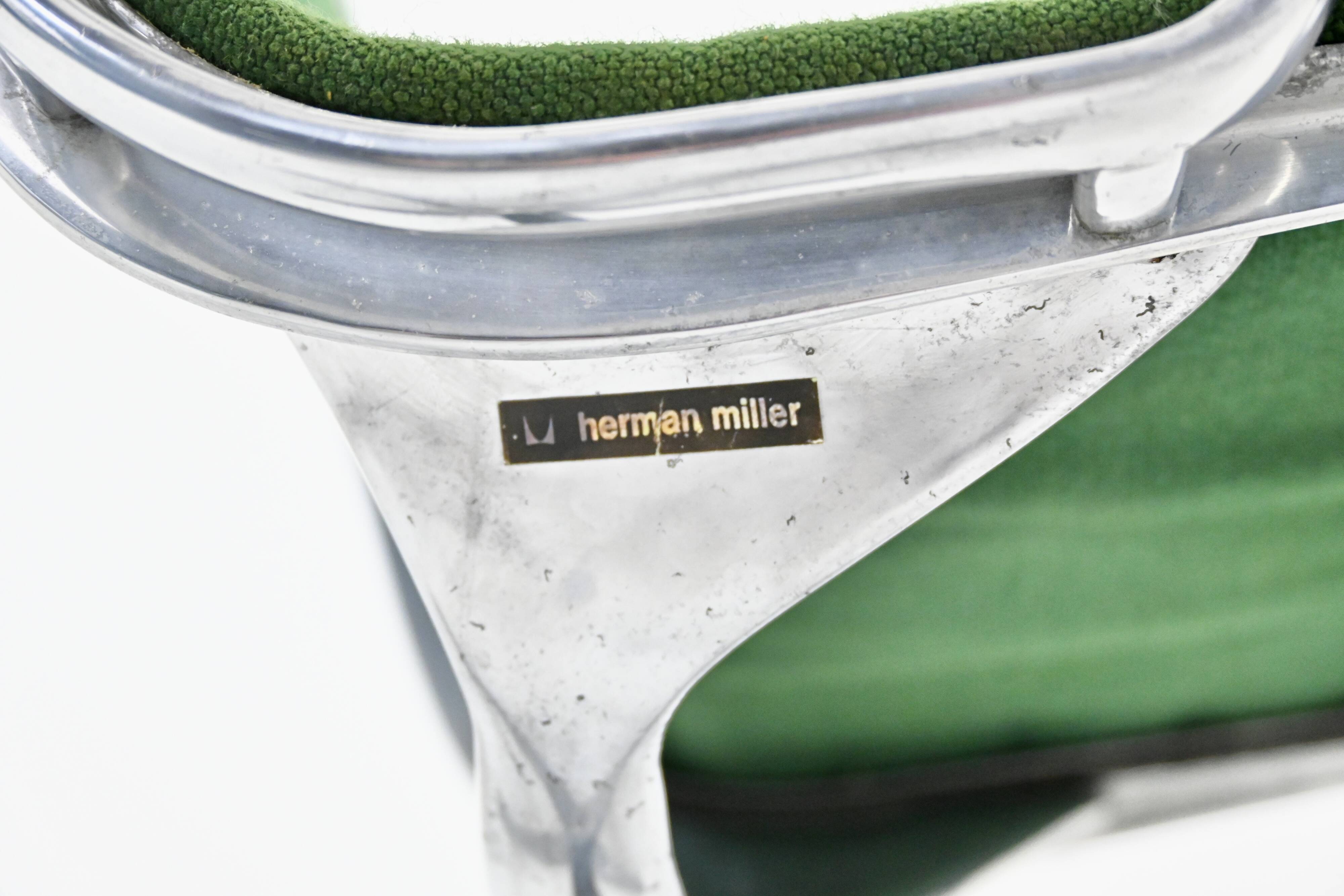 Green EA124 armchair by Charles and Ray Eames for Herman Miller, 1970s