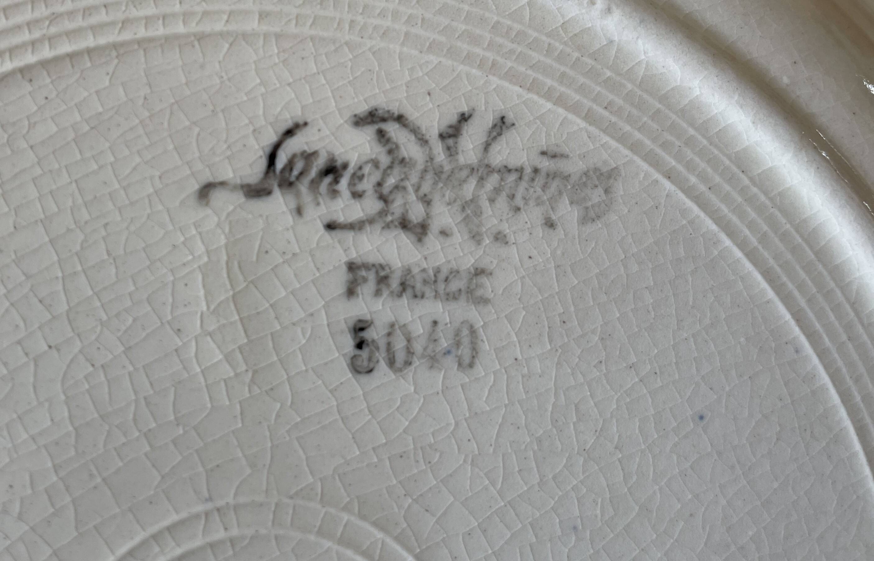 6 antique flat plates in Sarreguemines earthenware