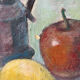 Nature morte - bouquet avec café et fruits, huile sur toile