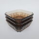 Set 3 cups in smoked glass