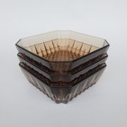 Set 3 cups in smoked glass