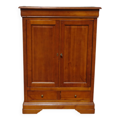 Petite armoire bibliothèque en merisier style Louis Philippe