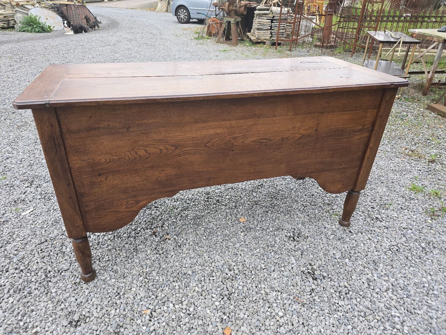 Antique chest, oak kneading trough