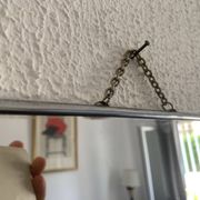 Vintage 1960s barber hairdresser red mirror - 38 x 28 cm
