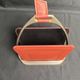 Longchamp, empty pocket document holder with leather and gold metal stirrup from around 1970.