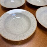 Beige ceramic deep plates