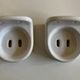 Pair of white porcelain bathroom shelves 1950