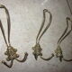 Lot de 4 patères ancienne en metal doré