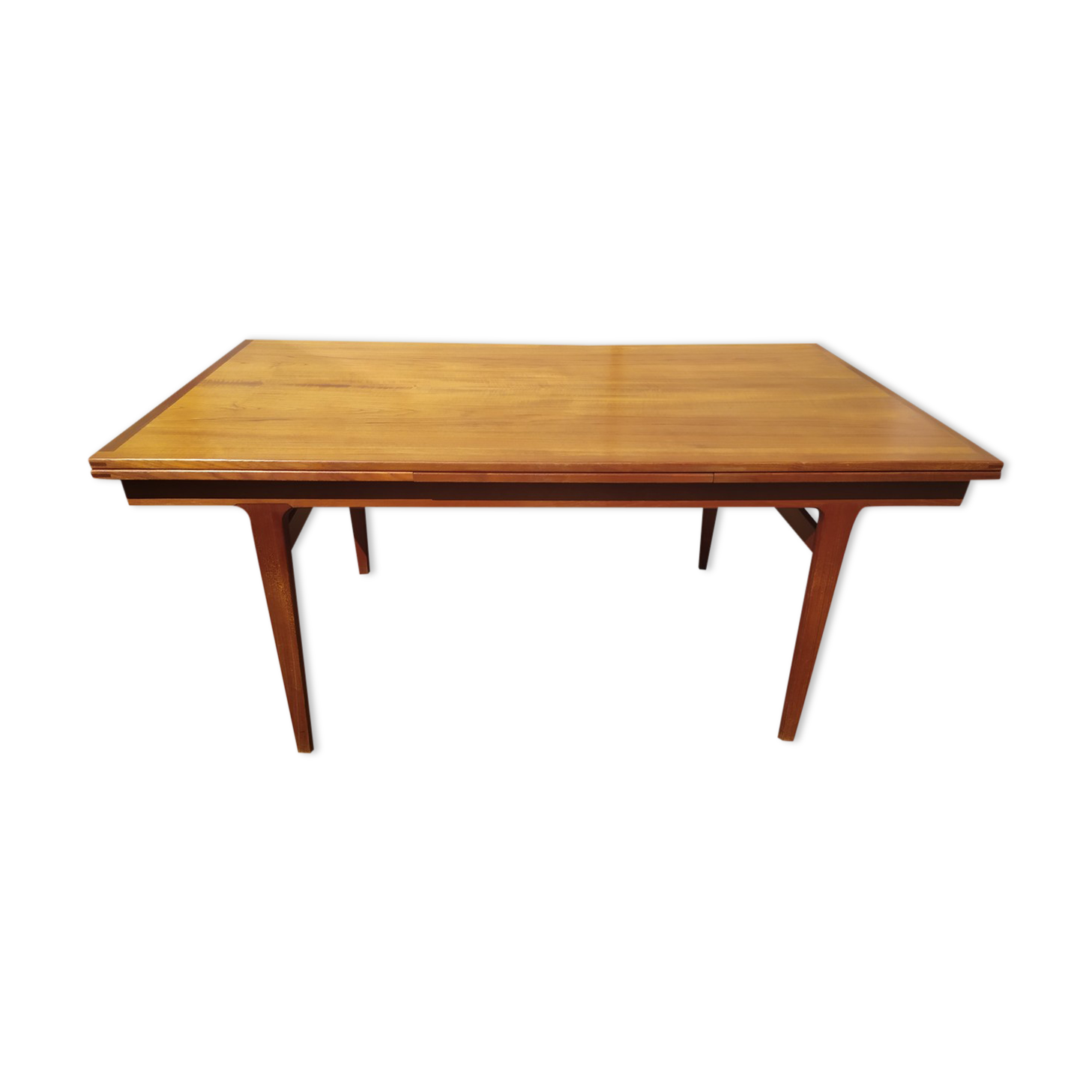 Scandinavian teak dining table with extension 6 to 10 people Henning Kjaernulf