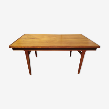 Scandinavian teak dining table with extension 6 to 10 people Henning Kjaernulf