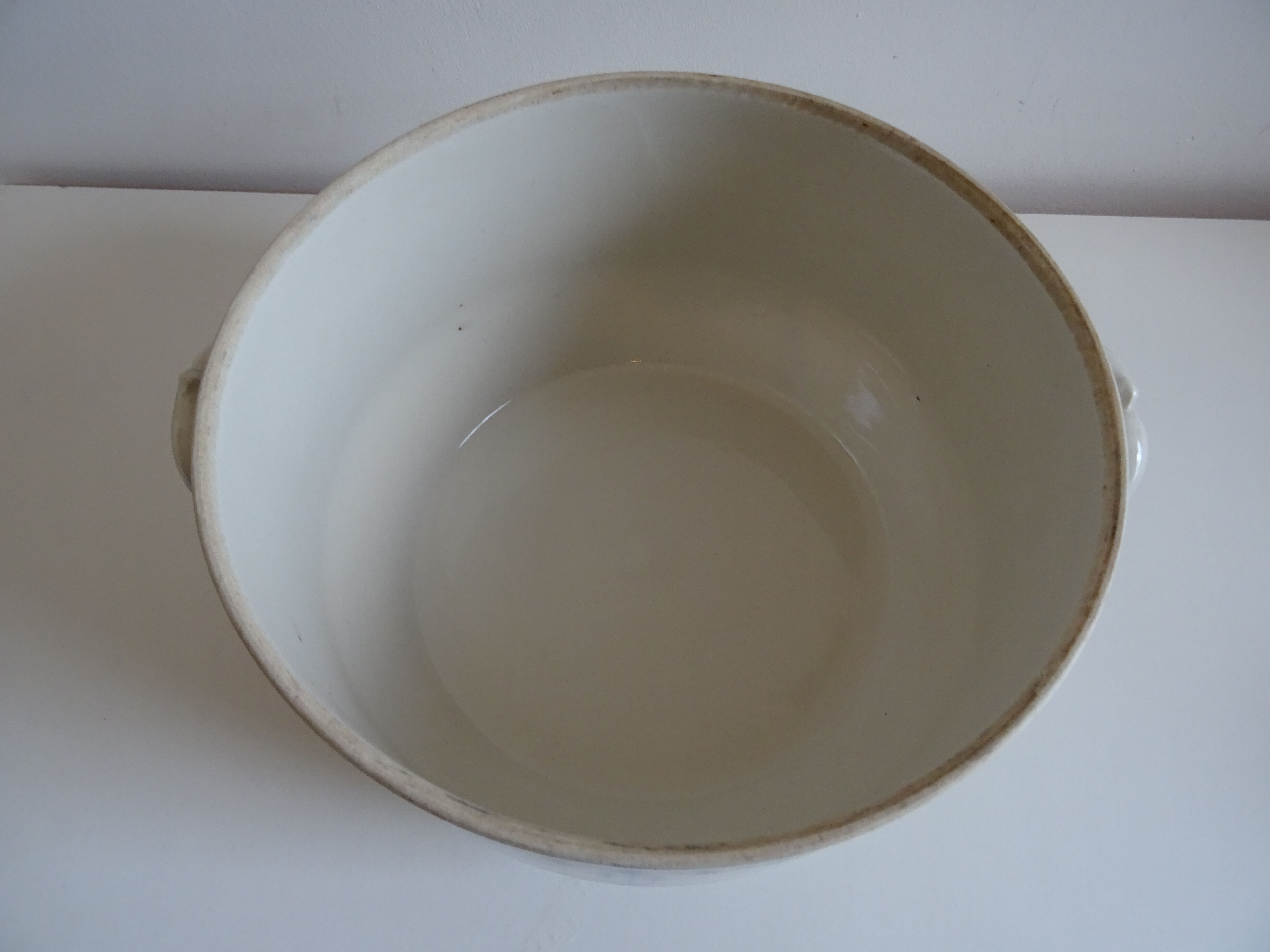 Old earthenware tureen of Saint Uze France